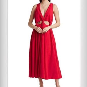 Farm Rio Red Linen Dress